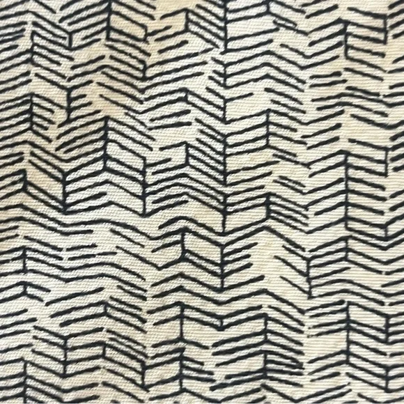 Eileen Fisher Wide Leg Crop Pants Women M Broken Chevron Tencel Ivory Black $238 - Picture 6 of 8